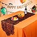 40 PCS Halloween Decorations Set Including Spiderweb Fireplace Mantle Scarf/Black Table Runner/Round Lace Tablecloth/Lamp Shade Cover with 36 PCS Scary 3D Bat Wall Stickers Eve Festive Party Supplies