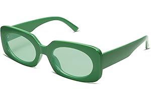 VANLINKER Rectangle Sunglasses for Women Retro Trendy Fashion Glasses Oval Lenses Narrow Thin Square Frame UV400 VL9624