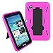 KIQ for Galaxy Tab 2 7.0 Case, Shockproof Drop Proof Dual-Layer Heavy Duty Cover Kickstand for Samsung Galaxy Tab 2 7.0 P3100 (Hybrid Black-in/Hot Pink)