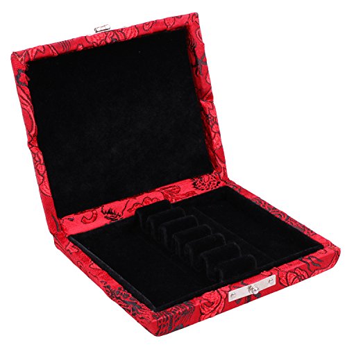 image for sunflower Red Wooden Silk Oboe Reed Case Box Protector for 6pcs Oboe R