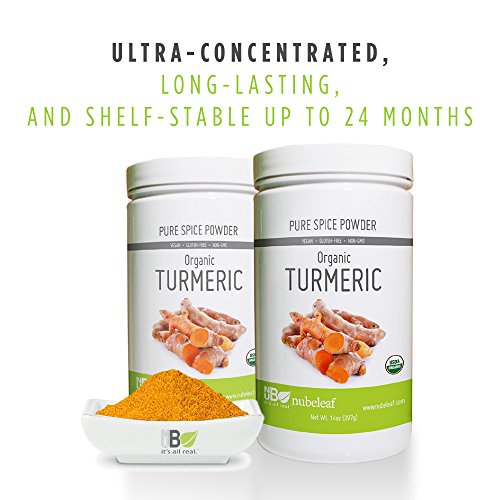 Nubeleaf Turmeric Powder - Non-GMO, Gluten-Free, Organic, Vegan Source of Antioxidants, Essential Vitamins & Minerals - Single-Ingredient Nutrient Rich Superfood for Cooking, Baking, Smoothies (14oz)