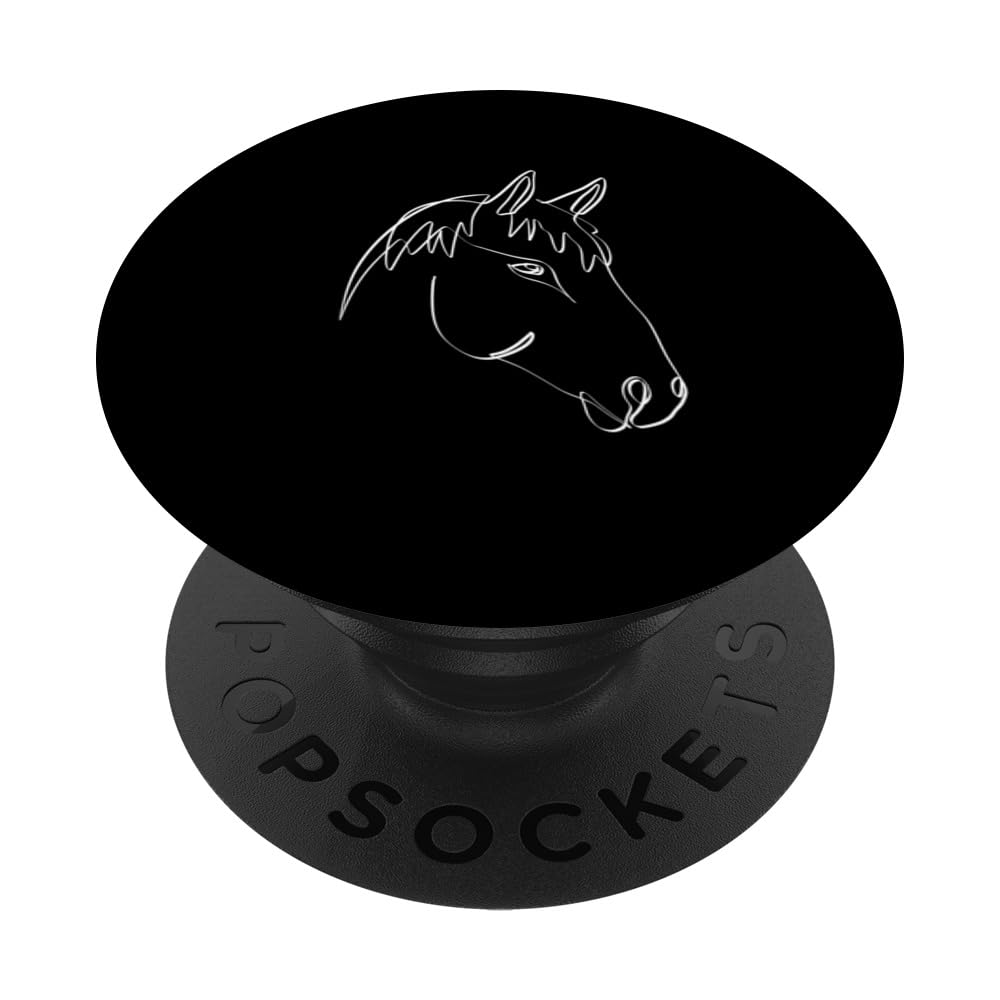 HORSE LINE ART | Riding Horses | Horsepower | Nice Horsegirl PopSockets Swappable PopGrip