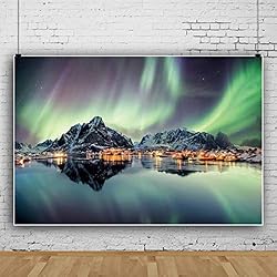 AOFOTO 7x5ft Aurora Borealis Backdrop Norway