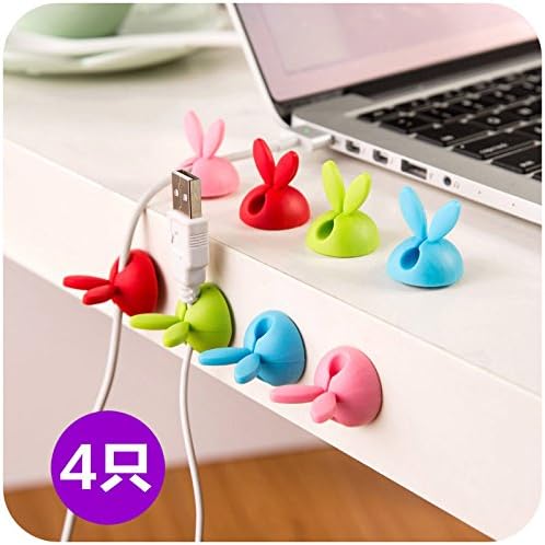 4 Set rabbit ears with silicone viscose wire retainer clip with Solid line(a set contain 4 pcs)