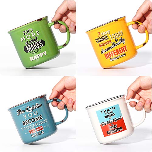 image for LIFVER 18 Ounces Coffee Mugs, Large Porcelain Cups for Coffee, Tea, Co