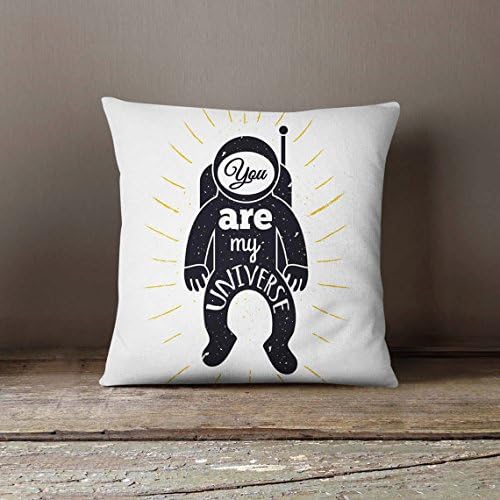 Spaceman Universe Pillowcase | Astronaut Throw Pillow Cover | You Are My Universe | Baby Shower Gift | Inspirational Motivation Quote Gift | Dream Big
