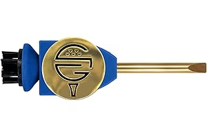 Skinny Golf Pocket Caddie | The Ultimate 4-in-1 Golf Tool | with Scrub Brush, Brass Tip Groove Cleaner, Divot Repair & Ball Marker | Fits Easily in Your Pocket | Holds Any Ball Marker