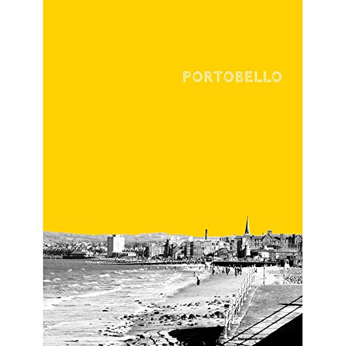Wee Blue Coo Portobello Edinburgh Scotland Scottish Landmark Yellow Canvas Art Print — image 1