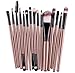 Gillberry 15 pcs/Sets Eye Shadow Foundation Eyebrow Lip Brush Makeup Brushes Tool (Gold)