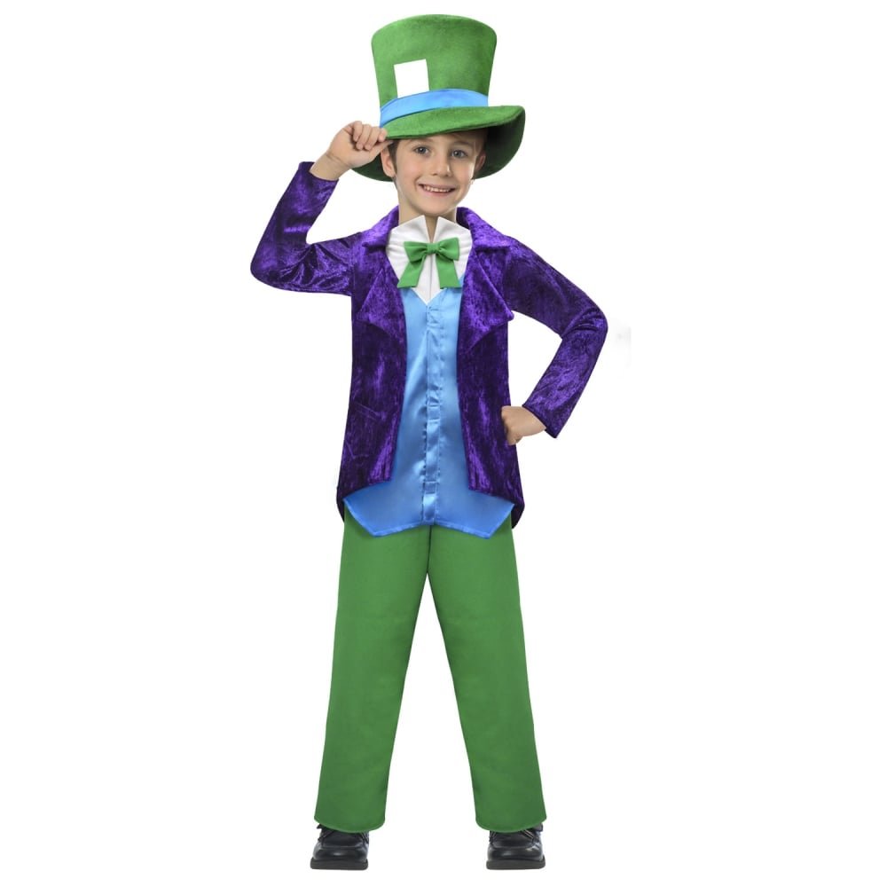 amscan (PKT) (9902143) Child Boys NEW Top Hatter Costume (7-8yr)