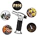 Blow Torch/Culinary Torch - Kitchen Cooking Butane Torch - Creme Brulee Torch - Adjustable Flame Lighter with Safety Lock for Cooking, BBQ and Baking, DIY - Butane Gas Not Included (Black)