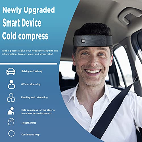 Upgraded Headache and Migraine Relief ICE Cap Intelligent Cold Cpmpress and Refreshing Device