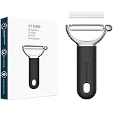 KITCHENDAO Swivel Vegetable Potato Peeler, Japanese 420J2 Stainless Steel Sharp Blade, Sturdy Die-cast Construction, Built-in