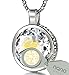 925 Sterling Silver I Love You Necklace Pure Gold Inscribed in 120 Languages Including on Round Cut Romantic Clear Cubic Zirconia Gemstone Anniversary Birthday Gift Pendant for Wife, 18