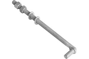 OTTFF 4 Pack 11" J-Bolt Gate Hinges with 5/8"-11, Threaded Hinges for Cattle Corral Panels, Chain Link Fence