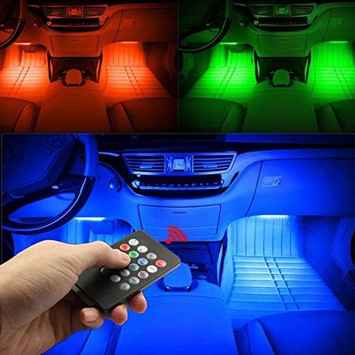 ラッピング無料 のakozon Usb シガーソケット 車 Ledテープライト Usb シガーソケット 10w ベビー マタニティ 4本48led多色12v 車 バイク 防水 高輝度 多種フラッシモード 8色切替 フットライト 足下照明 音に反応 多種フラッシュモードリ B07v6cmwgz 新作製品 世界
