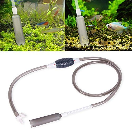 Aquarium Gravel Cleaner - Gravel Cleaner, Fish Tank Siphon Aquarium Cleaner Aquarium Fish Tank Gravel Sand Cleaner with Long Nozzle N Water Flow Controller (Large, brown)