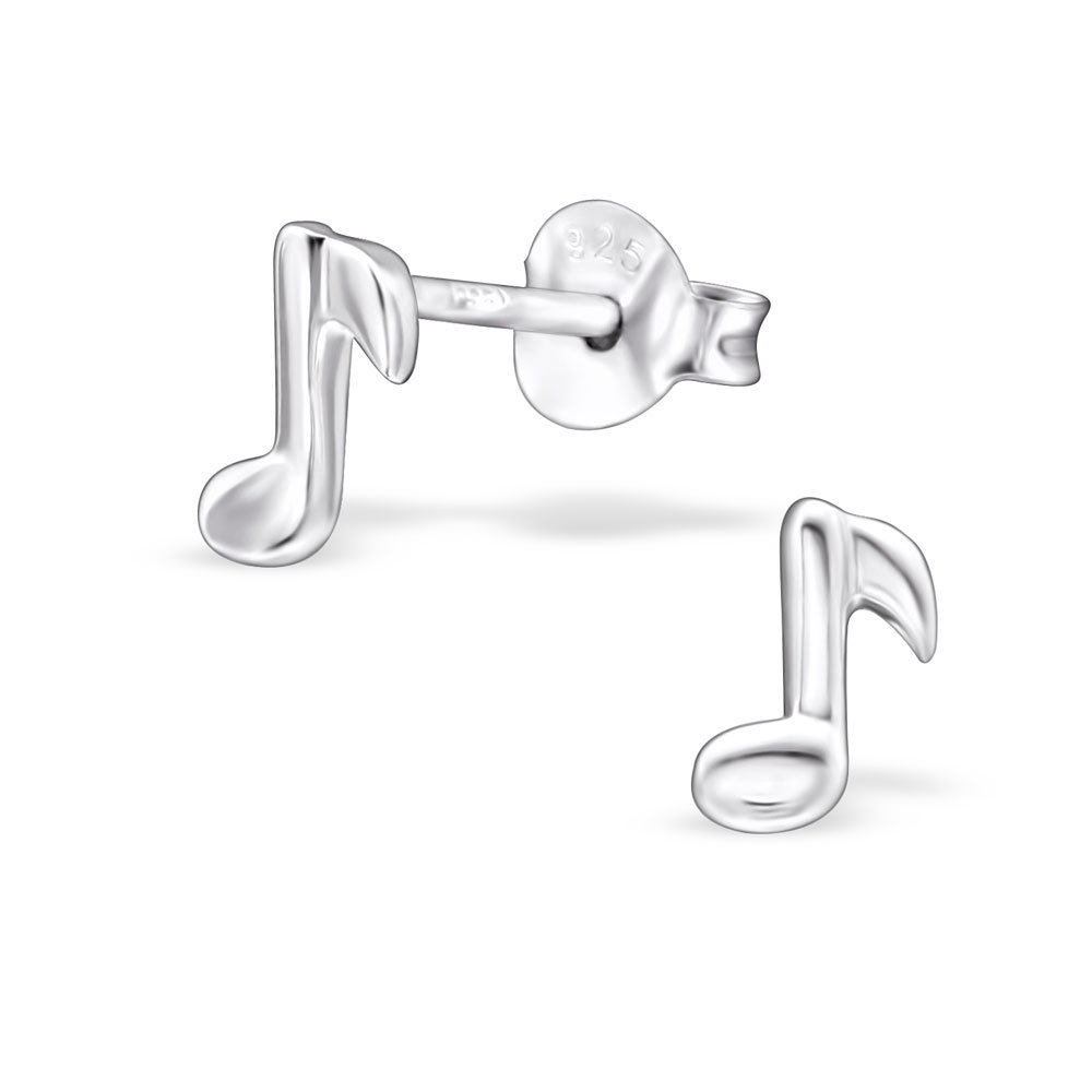 925 Sterling Silver Music Note Stud Earrings for Women & Girls – Dainty Music Lover Jewellery Gift Boxed