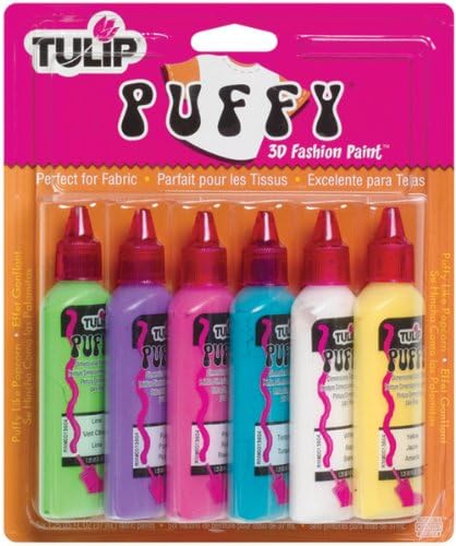 Puffy Tulip 3D Fashion Paints - 1.25 Oz. - Puffy Tulip 3D Fashion Paints - 1.25 Oz. Embellish Jeans, T-Shirts, Canvas Shoes, Backpacks, Jackets, Sweatshirts, Lamp Shades, Jewelry, Purses, Etc., With