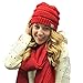 Luxury Divas Red Thick Slouchy Knit Oversize Beanie Cap Hat