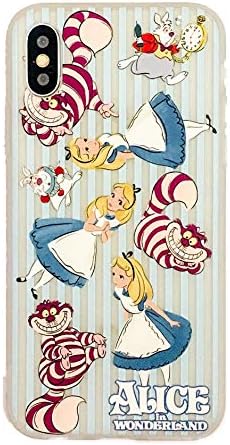 Phone Kandy® Alice in Wonderland Transparent Frosted TPU Soft Silicone Gel Case Cover Retro Cartoon Cute & Screen guard (FA01) - Prime (iPhone X, Type #6)