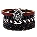 Leather Bracelet for Men Wrist Band Brown Rope Bracelet Bangle DALARAN