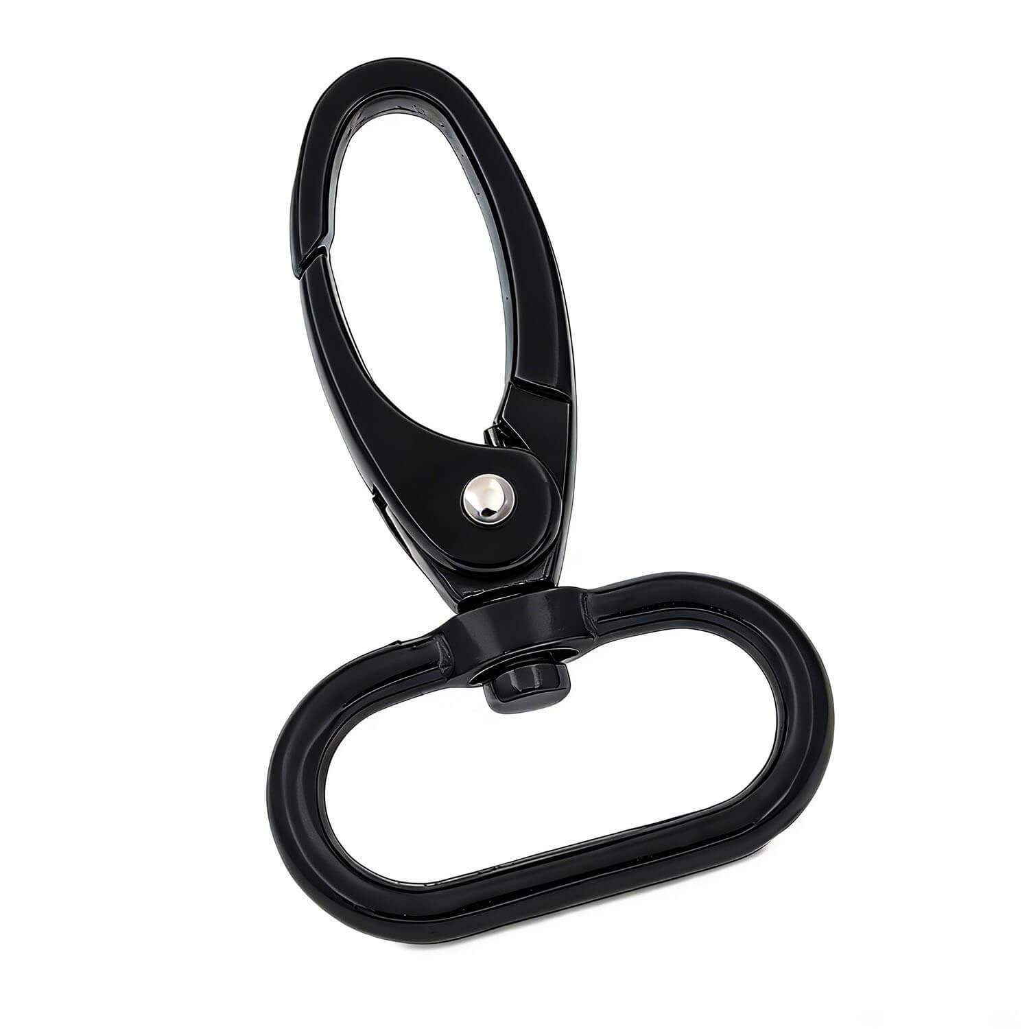 Wuuycoky Black 1" Inner Diameter Oval Ring Medium Olive Buckle Lobster Clasps Swivel Snap Hooks Pack of 10