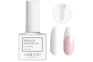 SAVILAND French Gel Nail Polish: 1PC 10 ML White Nail Polish Easy French Smile Line in 5s French Tip Nail Tool French Nails U V LED Gel French Tip Nail Art Nail Supplies for Starter Professional Gift