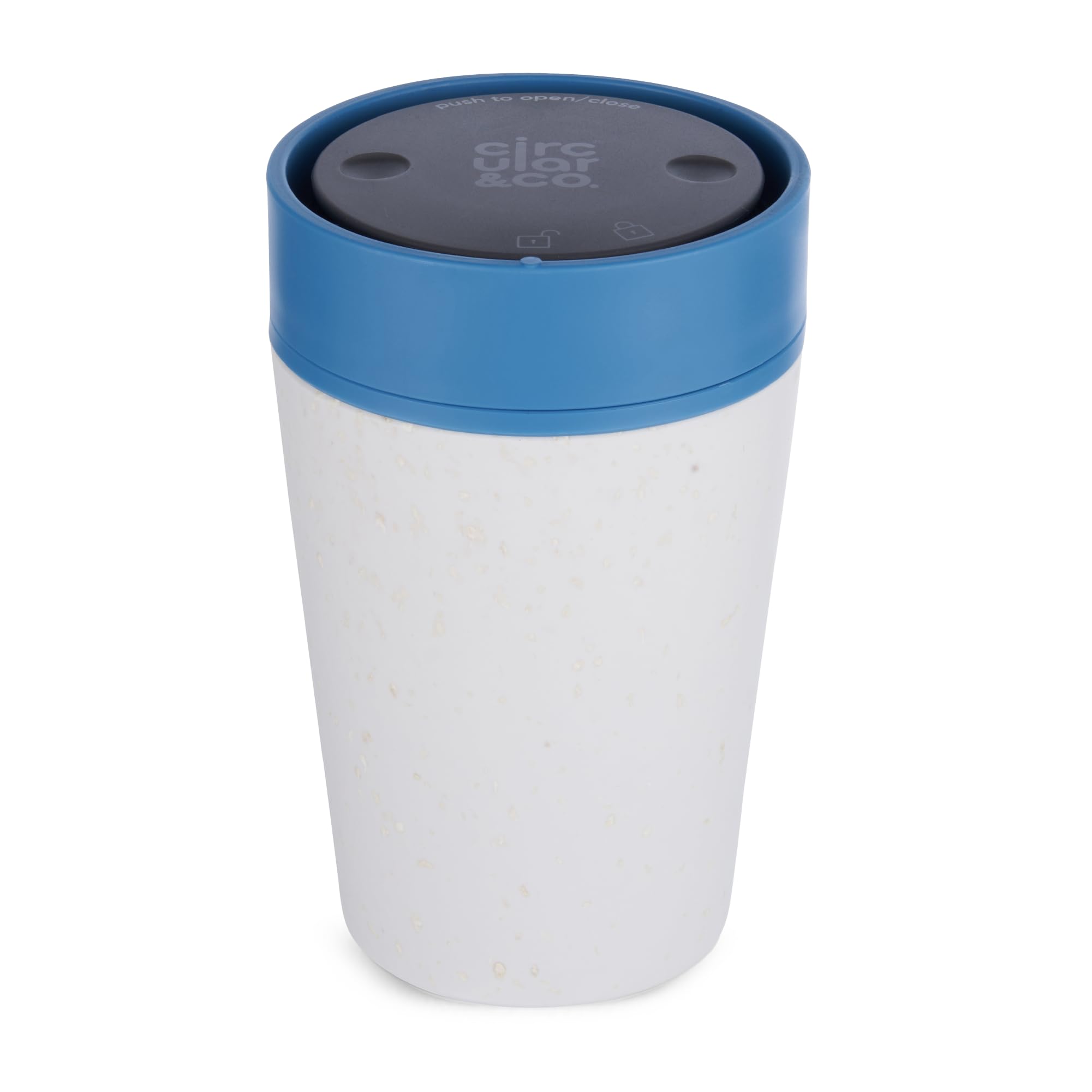 Circular & Co Pre 2026 (Previous Generation) Reusable Coffee Cup - 8oz/227ml - 100% Leakproof & Lockable - Push Top, One Hand Open, 360 Drinking - Recyclable - BPA Free - Dishwasher Safe