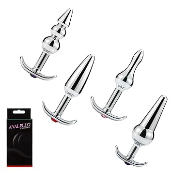 Xurgm 4 Set Analplug Männer Frauen Analplug Metall Anal Butt Plug BDSM Spielzeug Sex Produkte Liebesspielzeug (Analplug-Anker