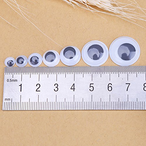 DECORA 1 Box 6mm/7mm/8mm/10mm/12mm/15mm/18mm Mixed Wiggle Googly Toy Eyes with Self Adhesive