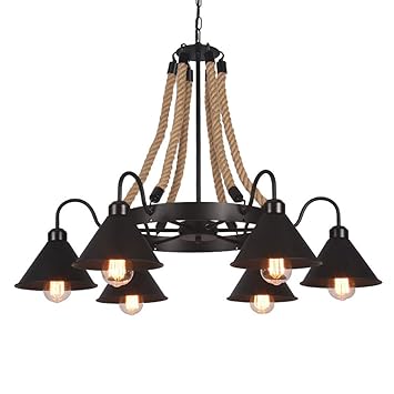 Amazon Com Hyyk Vintage Twine Chandelier Wrought Iron Pendant