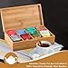 Bambüsi 8-Compartment Tea Storage Box | Crafted of 100% Natural Bamboo (Hinged Lid)