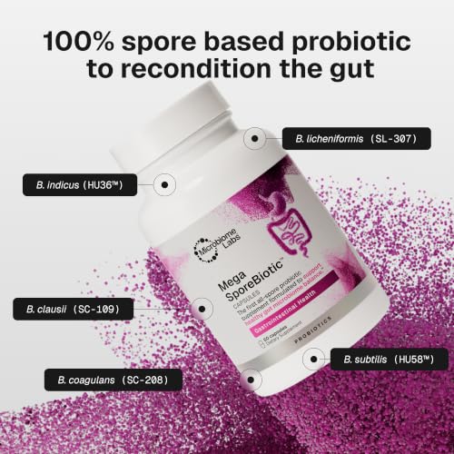 MegaSporeBiotic Probiotico | Microbiome Labs | 60 capsulas | Probioticos a base de esporas