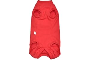KITIPCOO Sphynx Cat Pajamas Four Leg Warm Fleece Sleeveless Bodysuit Elastic Pet Clothes for Hairless Cat Surgery Recovery Suit Cat Hairless Cat Clothes for Devon, Cornish (Red, M+ (7-8.8 lbs))
