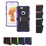 iPhone 7 Plus Case, HLCT Rugged Shock Proof Dual-Layer Case with Built-In Kickstand for iPhone 7 Plus (Purple)