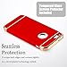 iPhone 5S Case, iPhone 5 Case, iPhone SE Case, COOLQO 3in1 Ultra-Thin Hard Matte Finish Plastic [Tempered Glass Screen Protector] Shockproof Electroplate Cover Skin for Apple iPhone 5SE (Red)