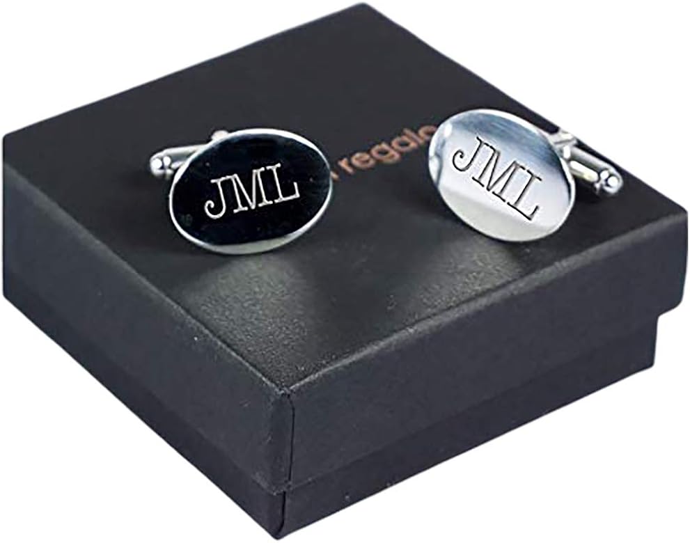 Calledelregalo Gemelos de Plata Grabados con Iniciales para Hombre: Amazon.es: Joyería