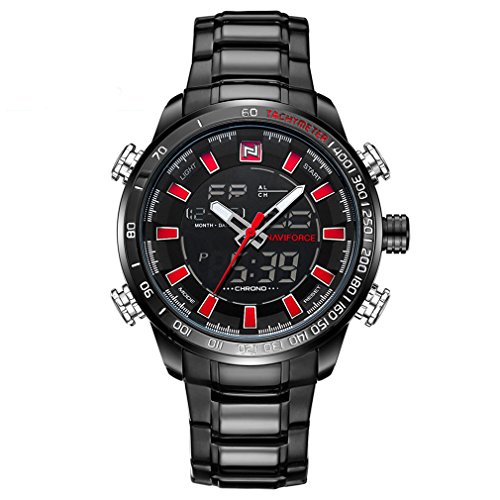 Naviforce military sport men s full steel quartz analog…