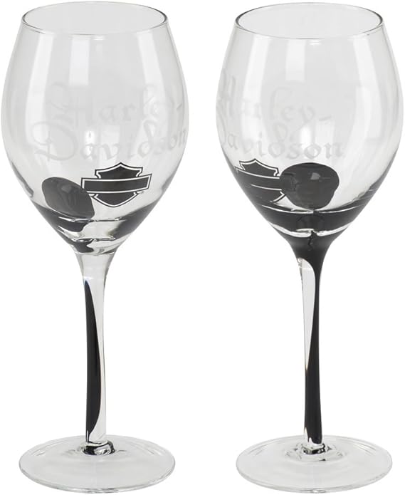 harley davidson stemless wine glasses