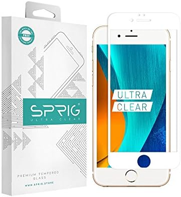 Sprig Full Cover Tempered Glass/Screen Protector for iPhone 6 (White)