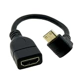 DGZZI 15cm Mini HDMI Female Cable Adapter Connector Camera Flat Panel to TV Conversion Cable Suitable for Camera Connection