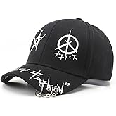 Unisex Black & White Baseball Cap-Hip Hop, Gothic, Punk Rock Streetwear Snapback Hat-Adjustable Funny Hat