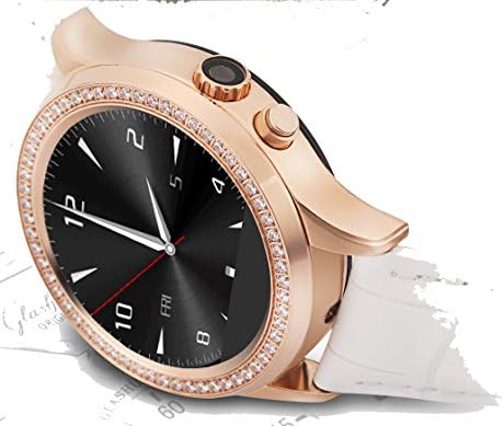 Female Smartwatch Bluetooth Pedometer Heartrate Monitor Thermometer Sedentary Reminder Headsets Wristwatch Intelligent Watch Touch Srceen Watch (White)