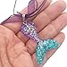 justBe 12 Mermaid Necklace Party Supplies Favors Gifts Handmade Glittery Pendants Individual Package for Girls