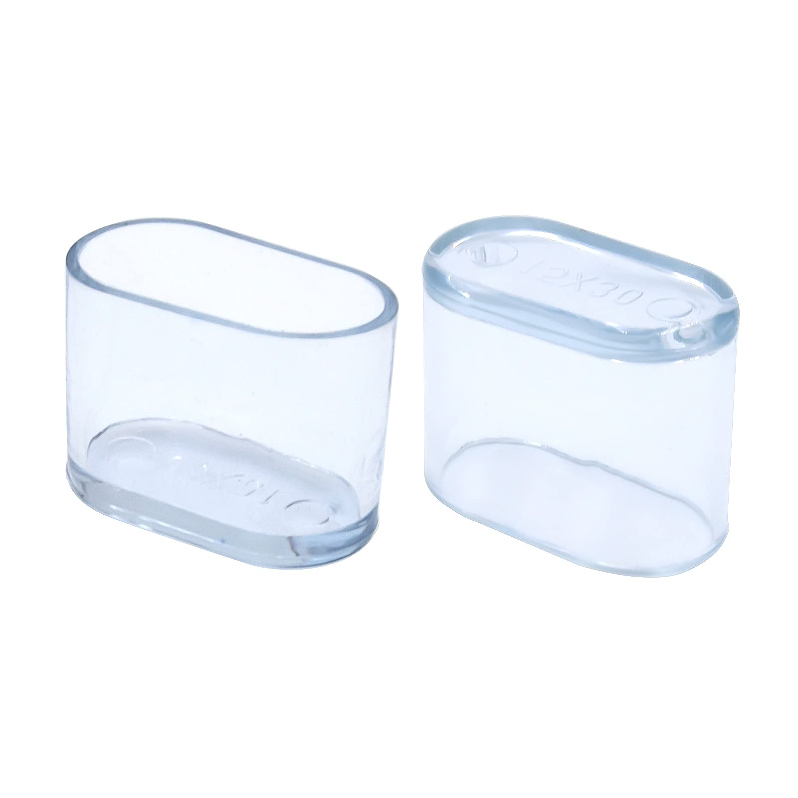 Flyshop 8Pcs Transparent Oval Chair Leg Caps Soft PVC Chair Leg Floor Protectors Furniture Table Covers 19/32" X 1-3/16" (15 x 30mm)