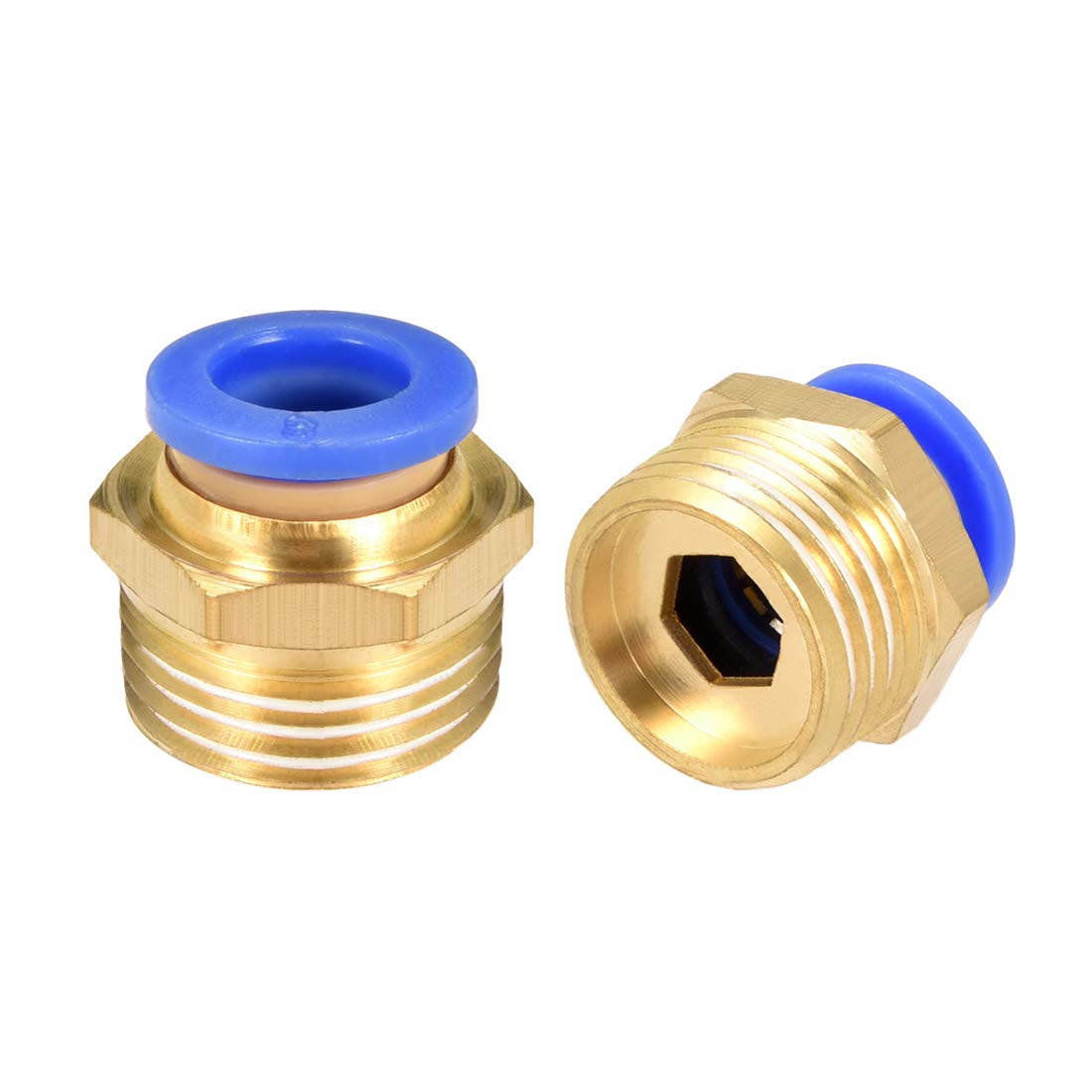 sourcing map Straight Pneumatic Push to Quick Connect Fittings G3/8 Male x 8mm Tube OD 2pcs