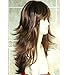 Kalyss Synthetic Brown with Highlights Layered Wig with Hair Bangs Women's Long Curly Wavy Natural Layers Full Hair Wig for Women