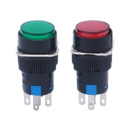 mxuteuk 5pcs 16mm DC12V Momentary LED Push Button