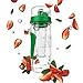 Bevgo Infuser Water Bottle – Large 32oz - Hydration Timeline Tracker – Detachable Ice Gel Ball With Flip Top Lid - Quit Sugar - Save Money - Multiple Colors with Recipe Gift Included (Green Timeline)